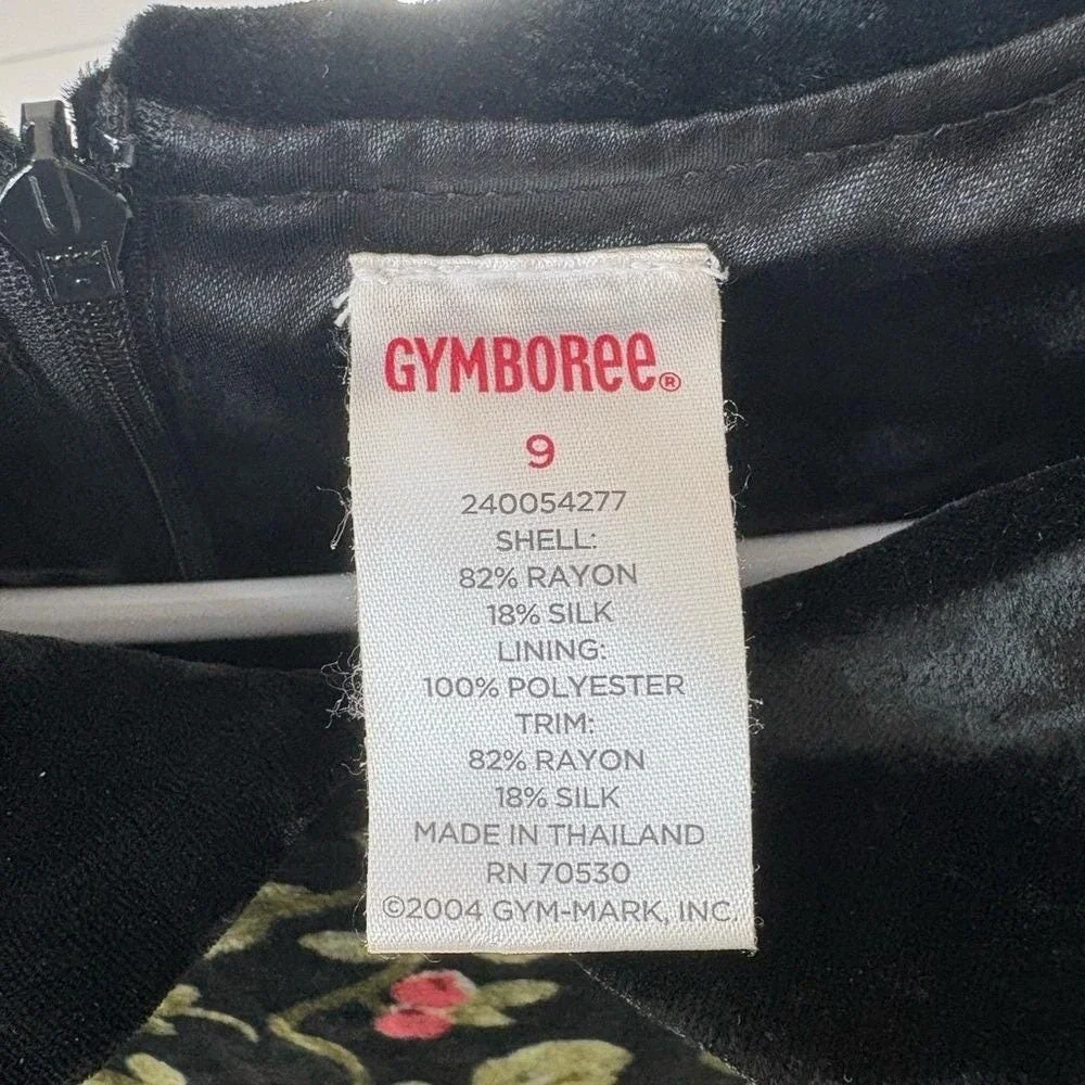 Gymboree Girls Velvet Floral Holiday‎ Valentine Dress Peter Pan Collar Size 9